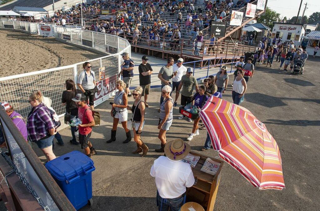 The stands fill with fans at the Caldwell Night Rodeo in August 2023. -Brian Myrick, Idaho Press